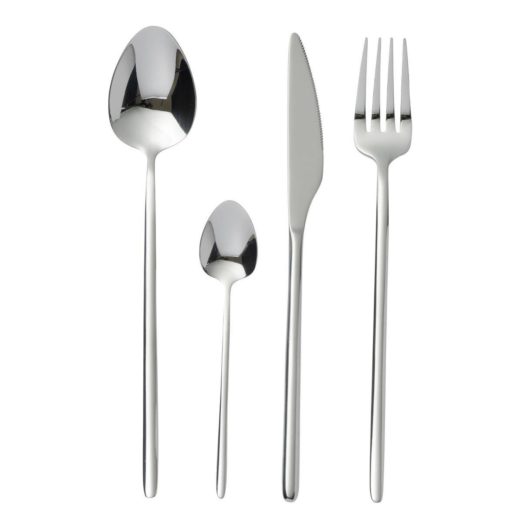 J-LINE Ménagère 24 Pièces en Inox  Irvin Brillant  27cm Argent