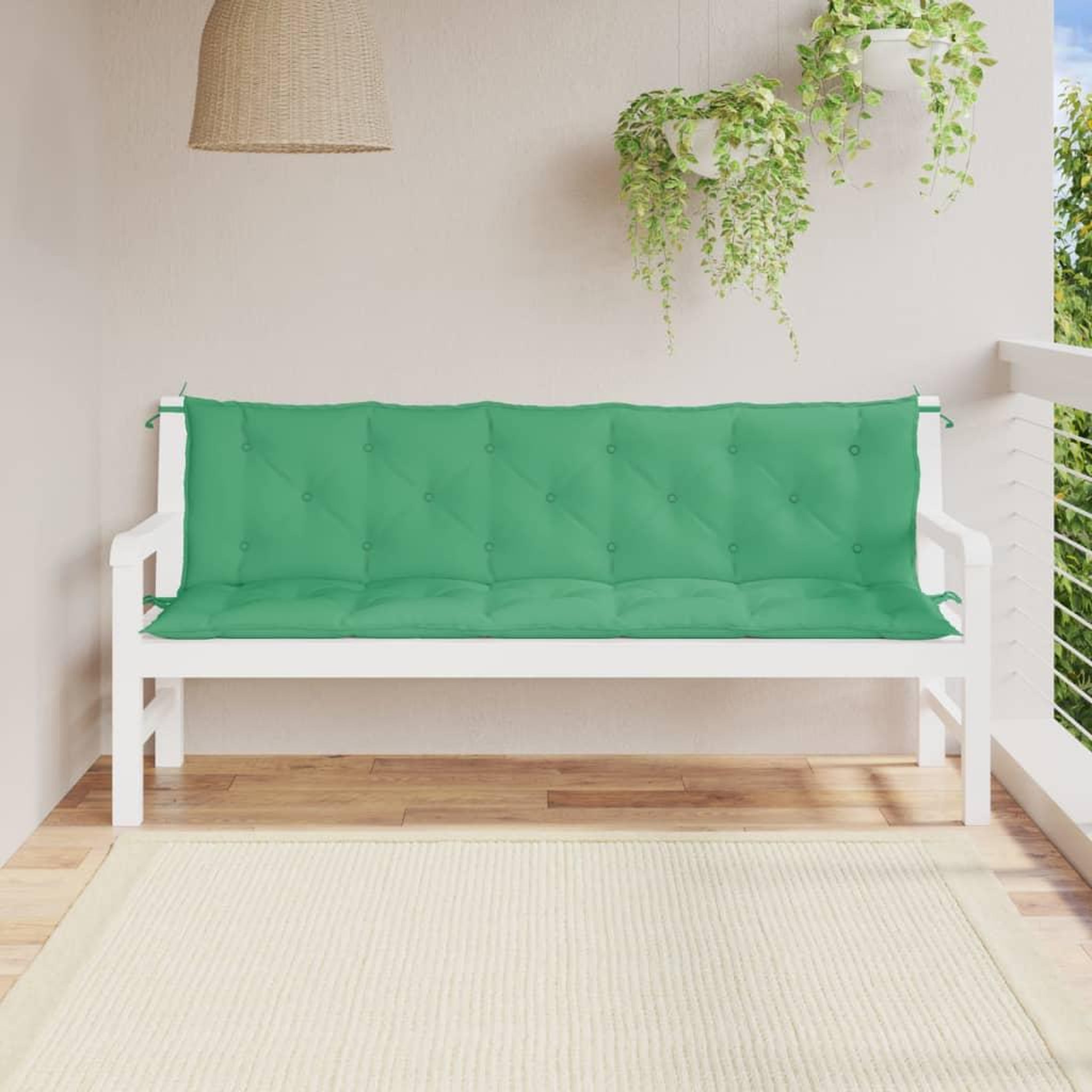 VIDAXL Coussins de banc jardin lot de 2 vert 180x50x7 cm tissu Oxford