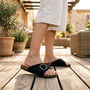 Voir la diapositive 2 : OZABI OZABI Sandales Mule Boucle Ronde Nubuck Noir Beige