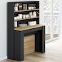 Voir la diapositive 3 : ID MARKET Table buffet haut extensible ORLANDO 8 personnes bois et noir 235 cm