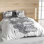 Voir la diapositive 1 : Les Ateliers du Linge Parure housse de couette 100% coton bio 47 fils/cm2-avec amour