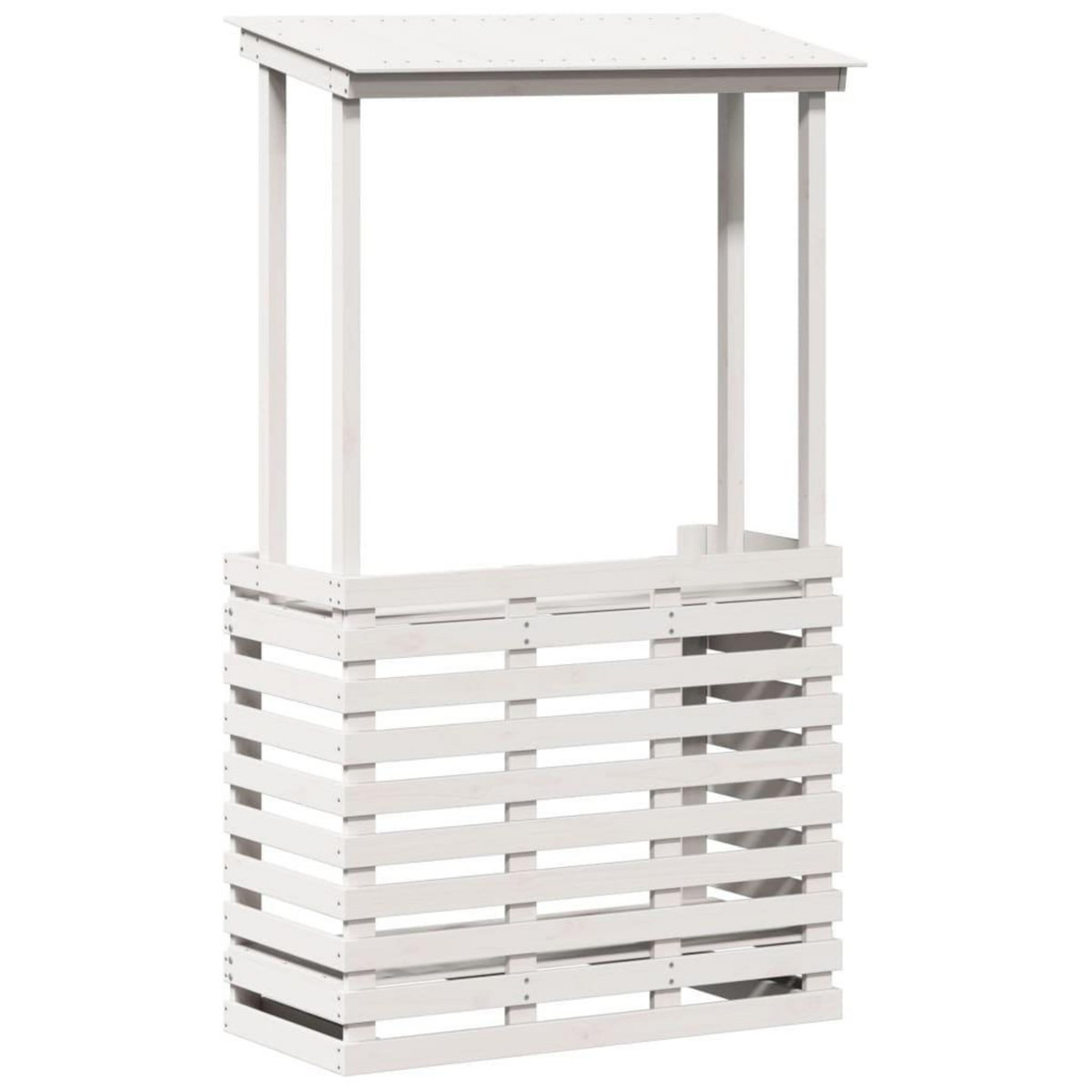 VIDAXL Table de bar d'exterieur avec toit blanc bois massif