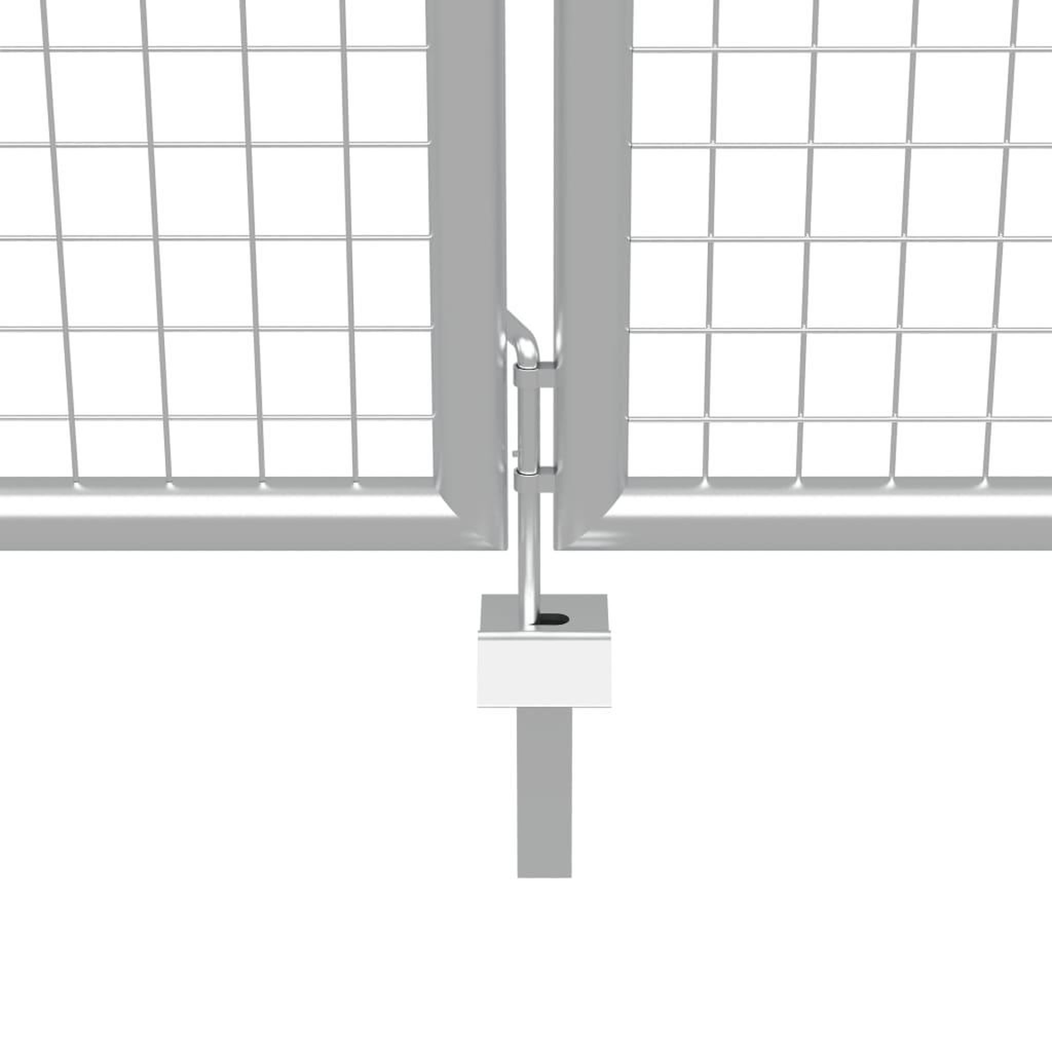 Voir la diapositive 4 : VIDAXL Porte de jardin Acier galvanise 415x200 cm Argente