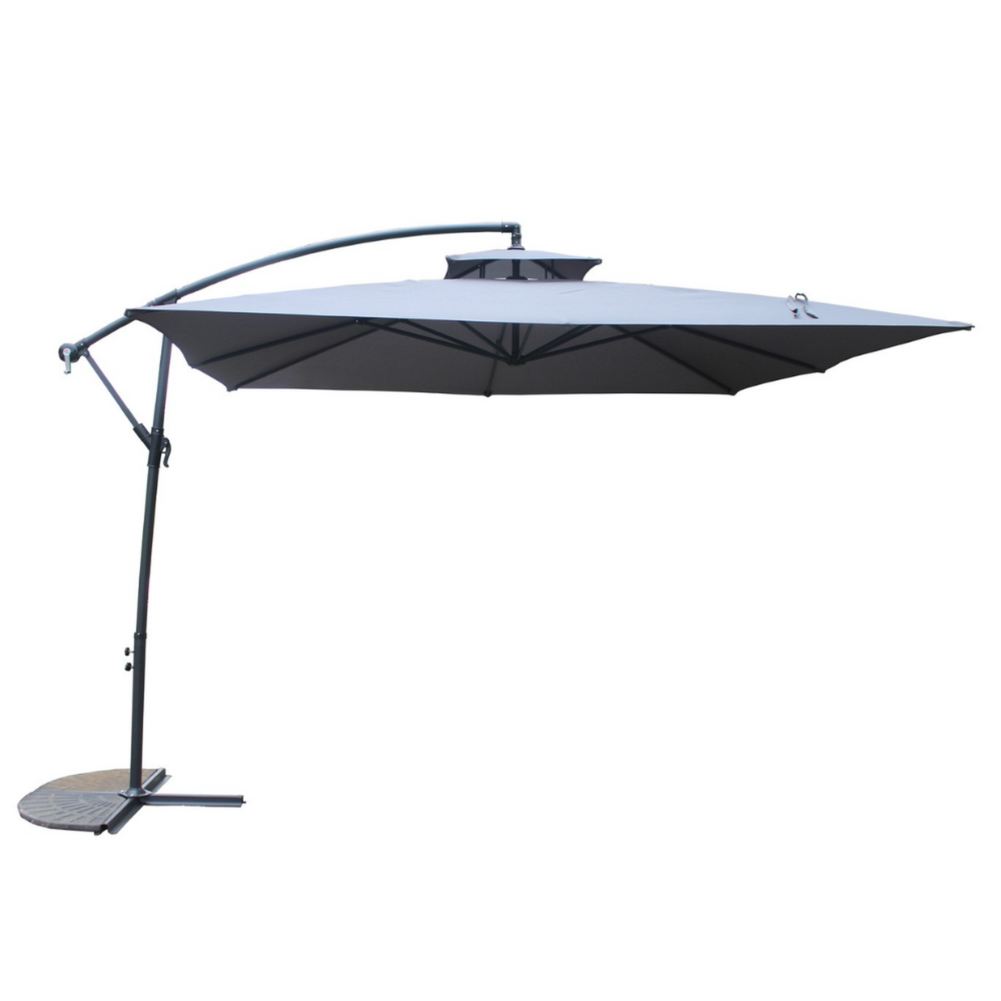 CONCEPT USINE Parasol  gris déporté carré 3 x 3 m CAPRI