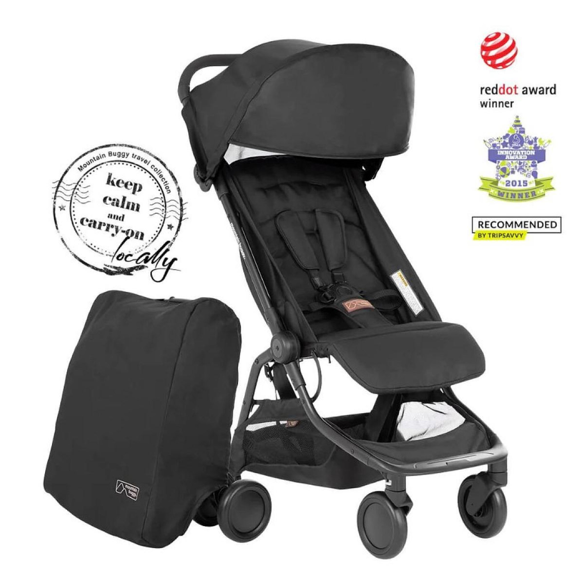 Voir la diapositive 3 : MOUNTAIN BUGGY nano urban (2024+) avec ensemble de roues de voyage noir