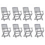 Voir la diapositive 1 : VIDAXL Chaises pliables d'exterieur lot de 8 Bois d'acacia solide