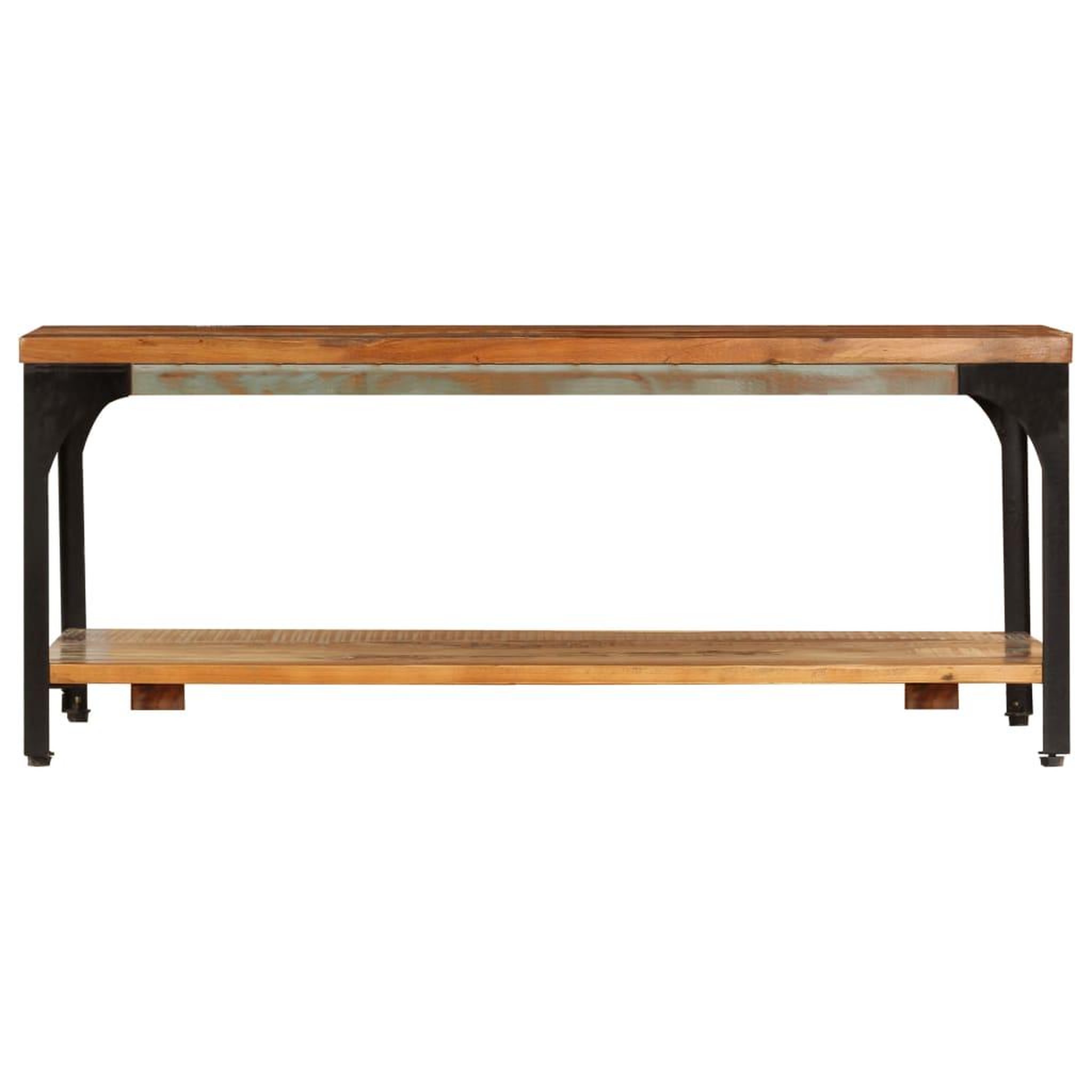 Voir la diapositive 2 : VIDAXL Table basse et etagere 100x60x35 cm Bois de recuperation solide