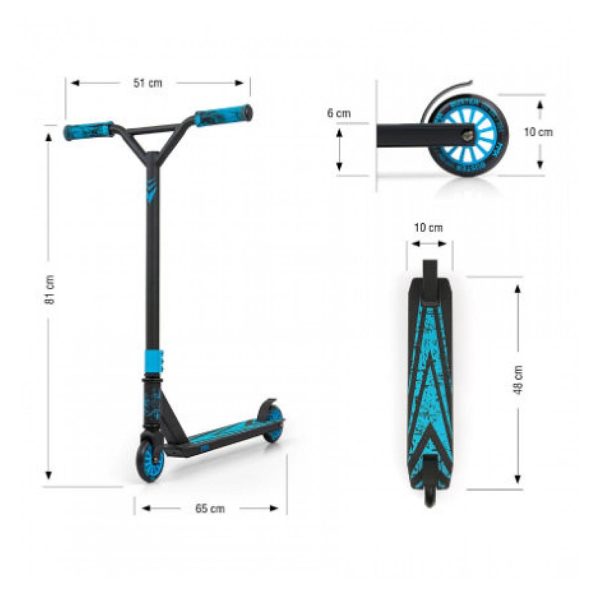 MILLY MALLY Buster Trottinette Freestyle Bleu