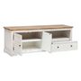 Voir la diapositive 3 : ATMOSPHERA Meuble TV 2 portes et 1 tiroir en bois OLBIA - Blanc et beige