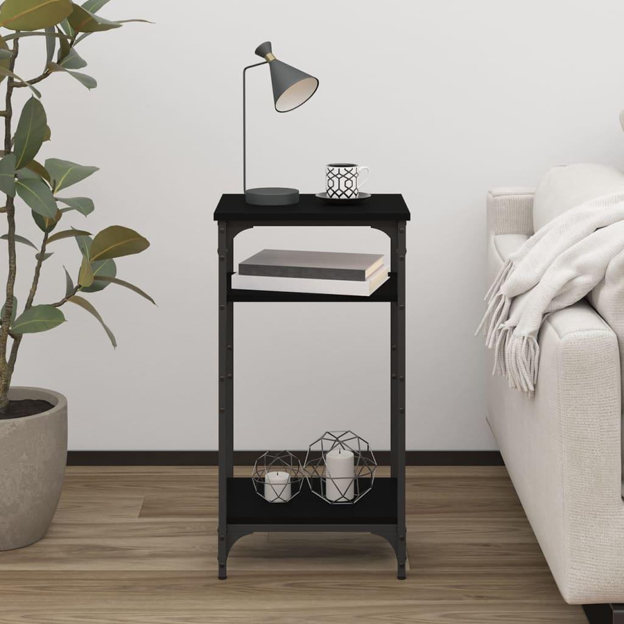 Voir la diapositive 3 : VIDAXL Table d'appoint Noir 40x30x75 cm Bois d'ingenierie