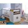 Voir la diapositive 1 : LOUPIOT Lit bébé combiné 70 x 140 cm évolutif 90 x 190 cm DREAM blanc