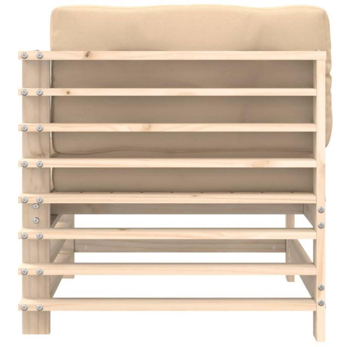 VIDAXL Canapé d angle avec coussins bois de pin solide