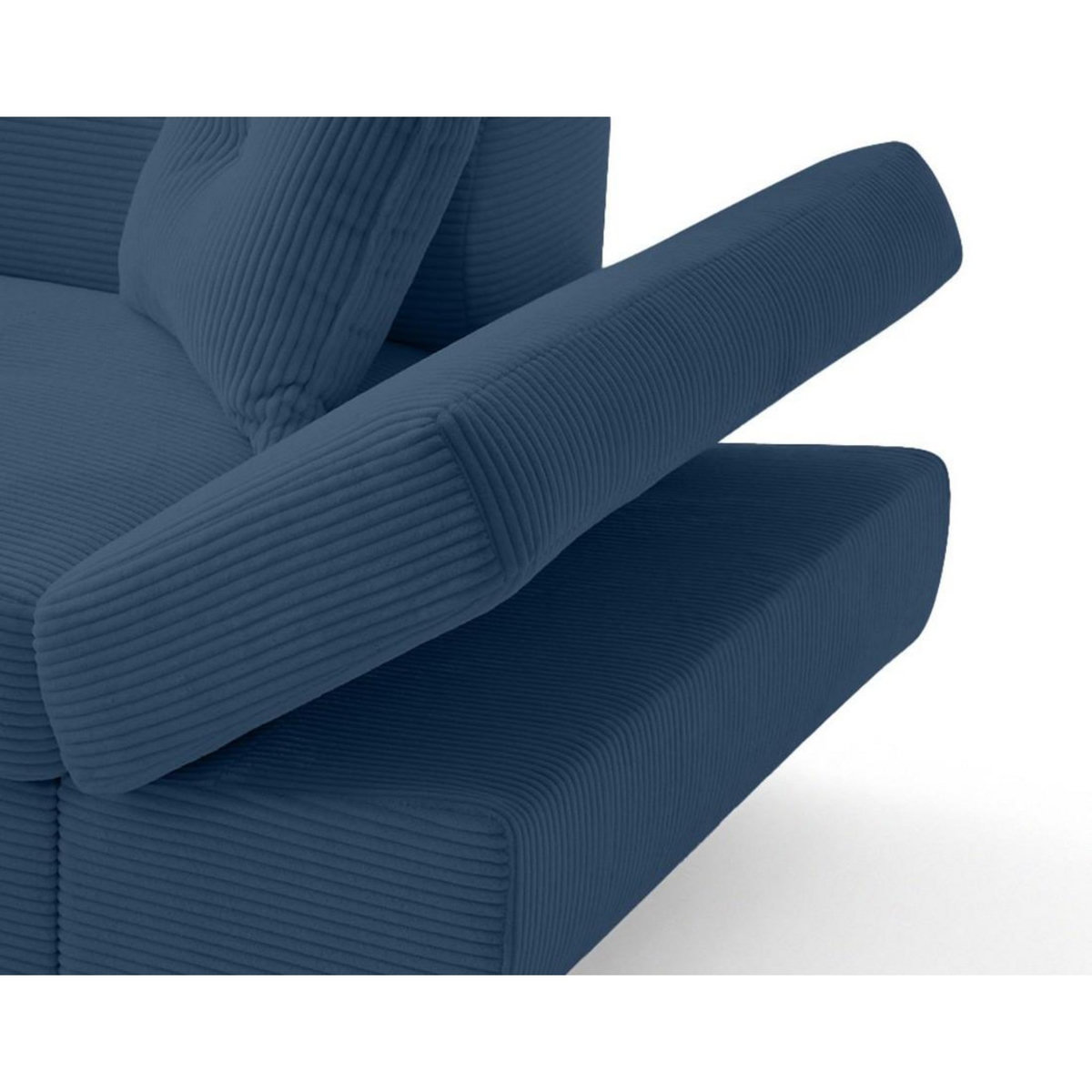 BEST MOBILIER Lisbona - canapé d'angle gauche 5 places convertible avec têtières en velours côtelé