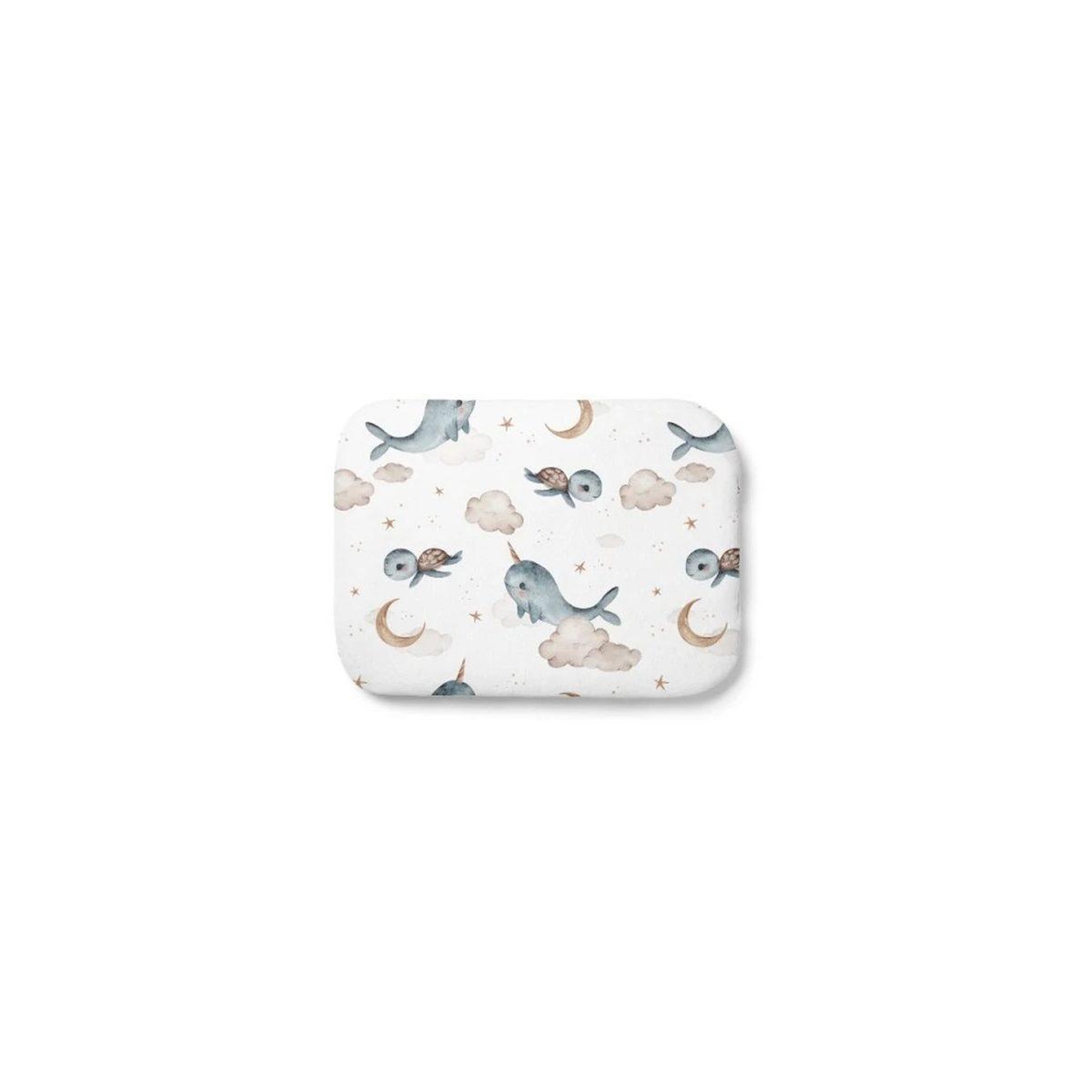 WALDIN Oreiller bébé 40 × 30 cm - motif baleine, blanc