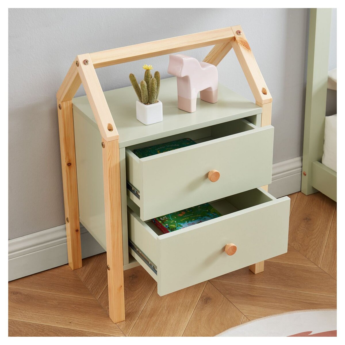 Table de chevet enfant  2 tiroirs L46cm CLEM