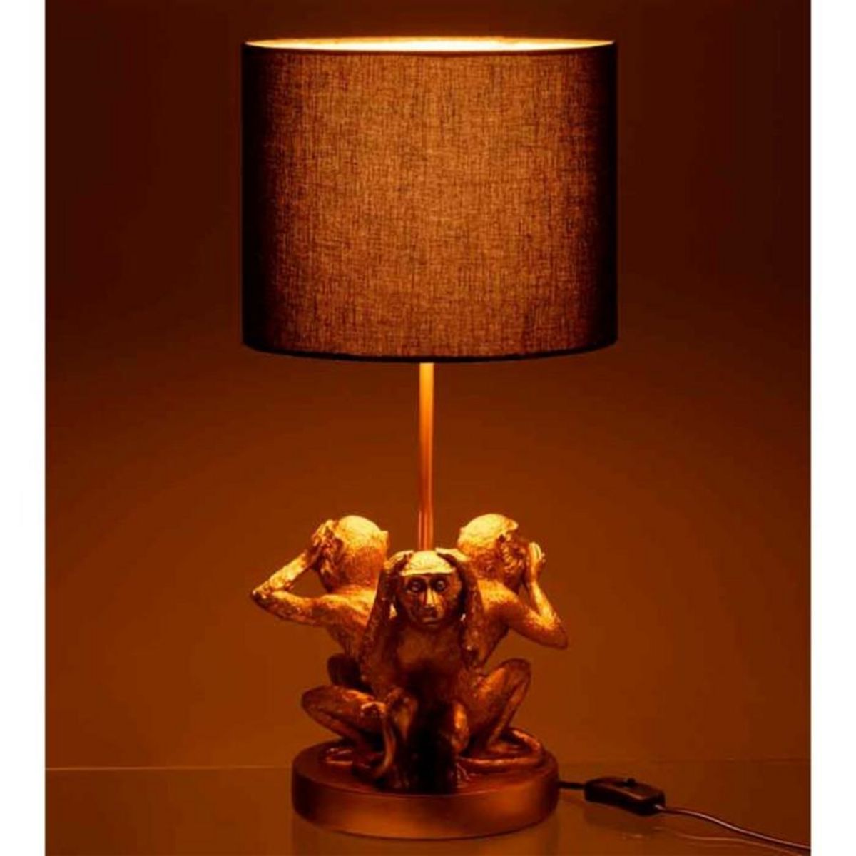 Paris Prix Lampe à Poser Design  Singe Résine  53cm Or