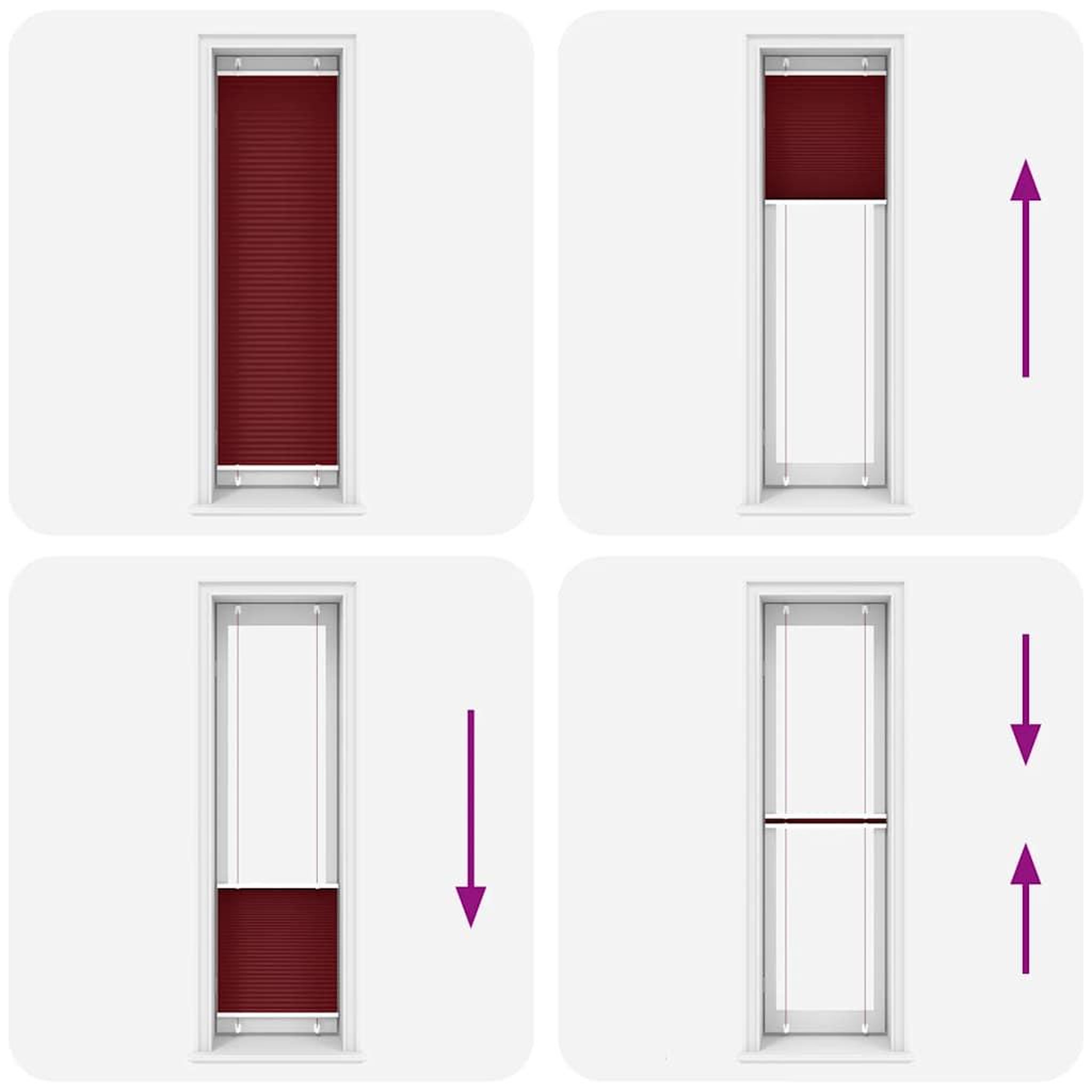 Voir la diapositive 5 : VIDAXL Store plisse rouge bordeaux 60x200 cm largeur du tissu 59,4 cm
