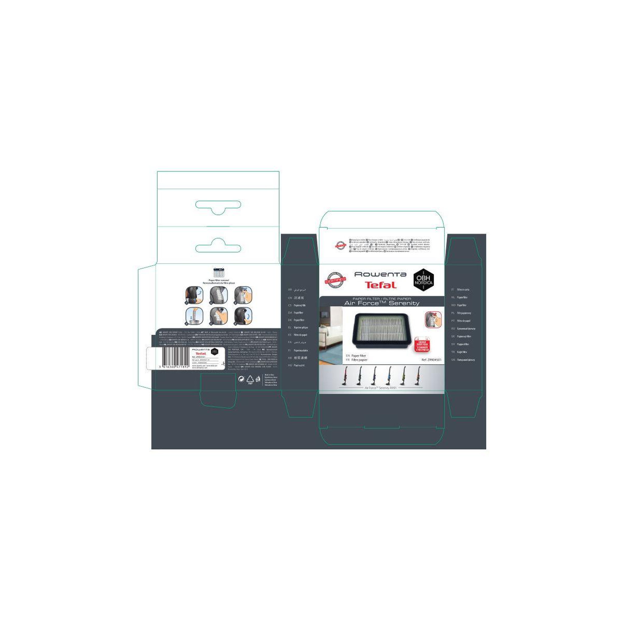 Voir la diapositive 2 : ROWENTA Filtre Filtre papier pour Air Force Sereni