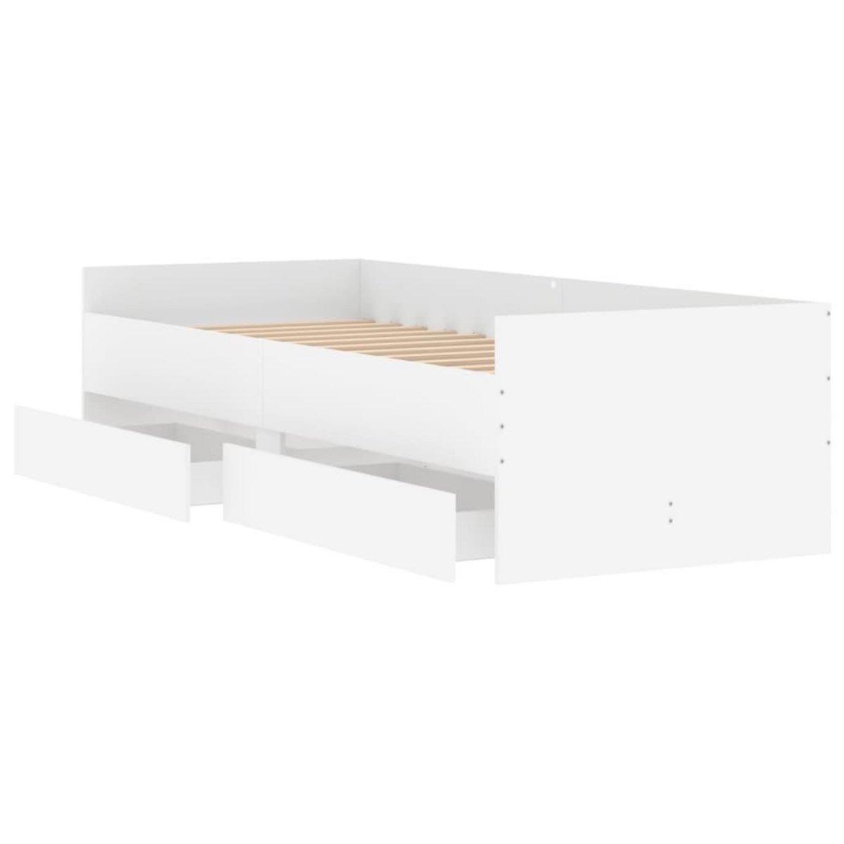 VIDAXL Cadre de lit avec tiroirs sans matelas blanc 90x200 cm
