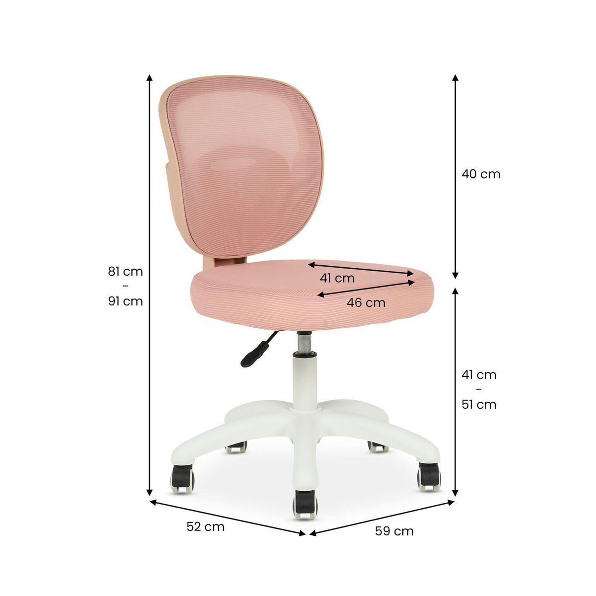 IDIMEX Chaise de bureau enfant MAYLA réglable en tissu mesh