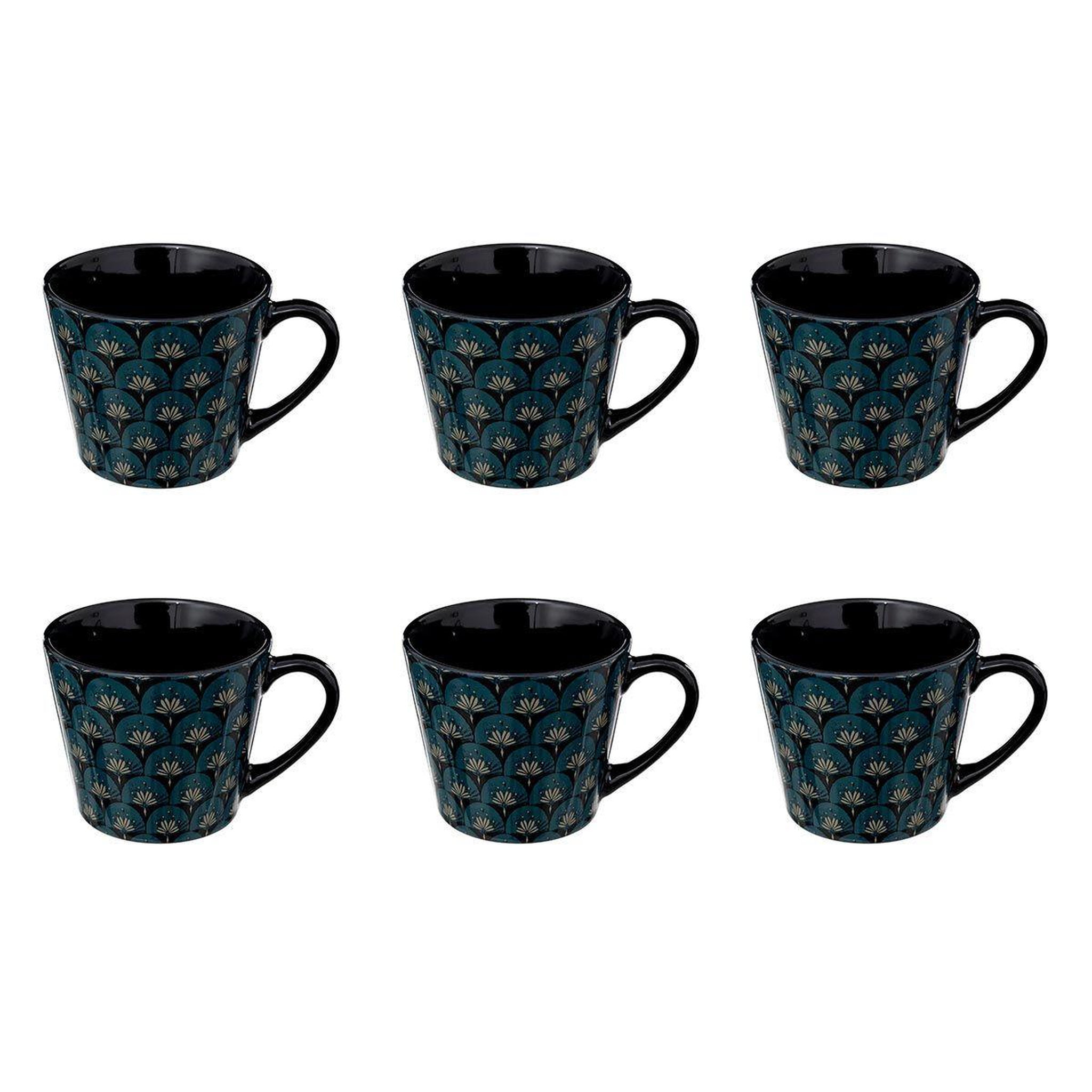 Voir la diapositive 1 : SECRET DE GOURMET Lot de 6 mugs  jiling  30cl bleu indigo