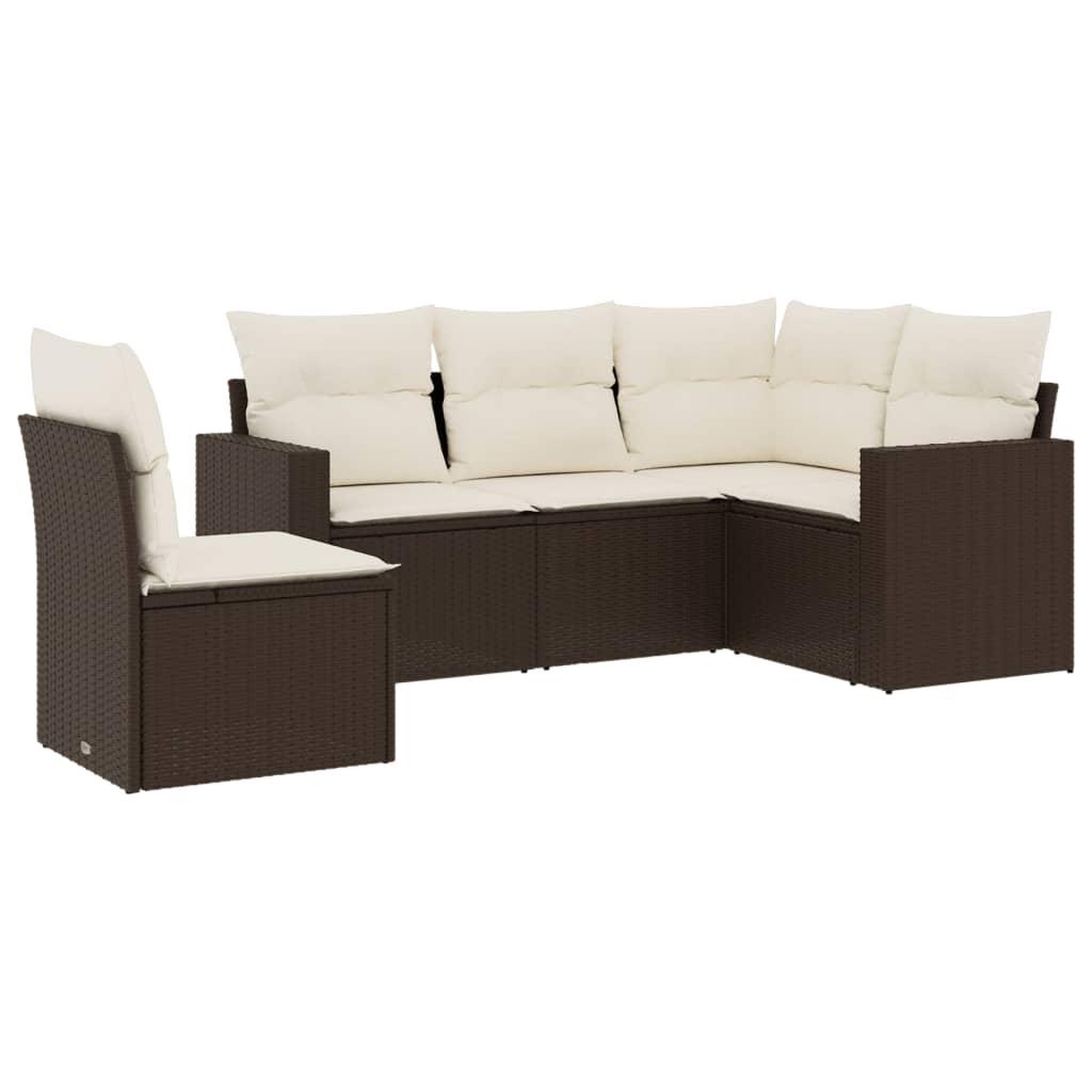Voir la diapositive 2 : VIDAXL Salon de jardin avec coussins 5 pcs marron resine tressee