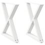 Voir la diapositive 2 : VIDAXL Pieds de table a manger 2 pcs blanc 80x(72-73,3) cm acier
