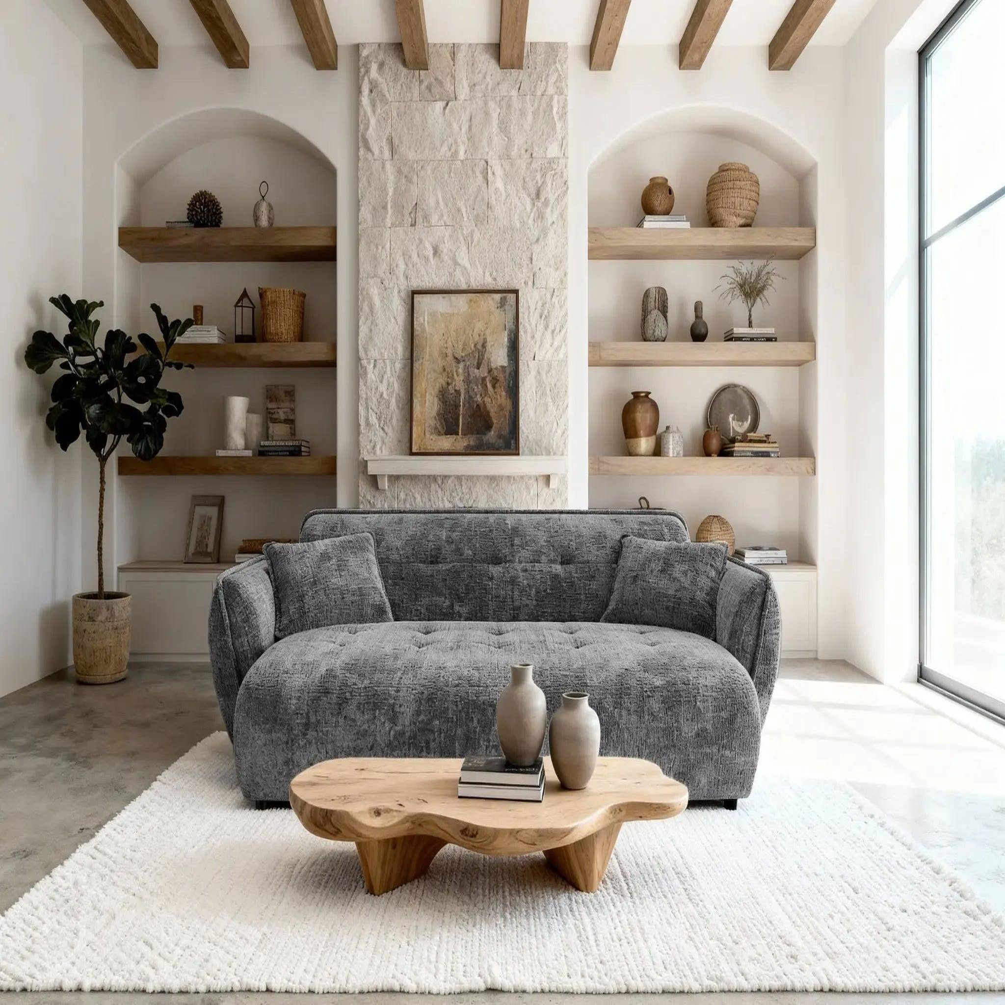 Voir la diapositive 3 : CASANOVA PARIS Mona - canapé droit tissu chenille 3 places