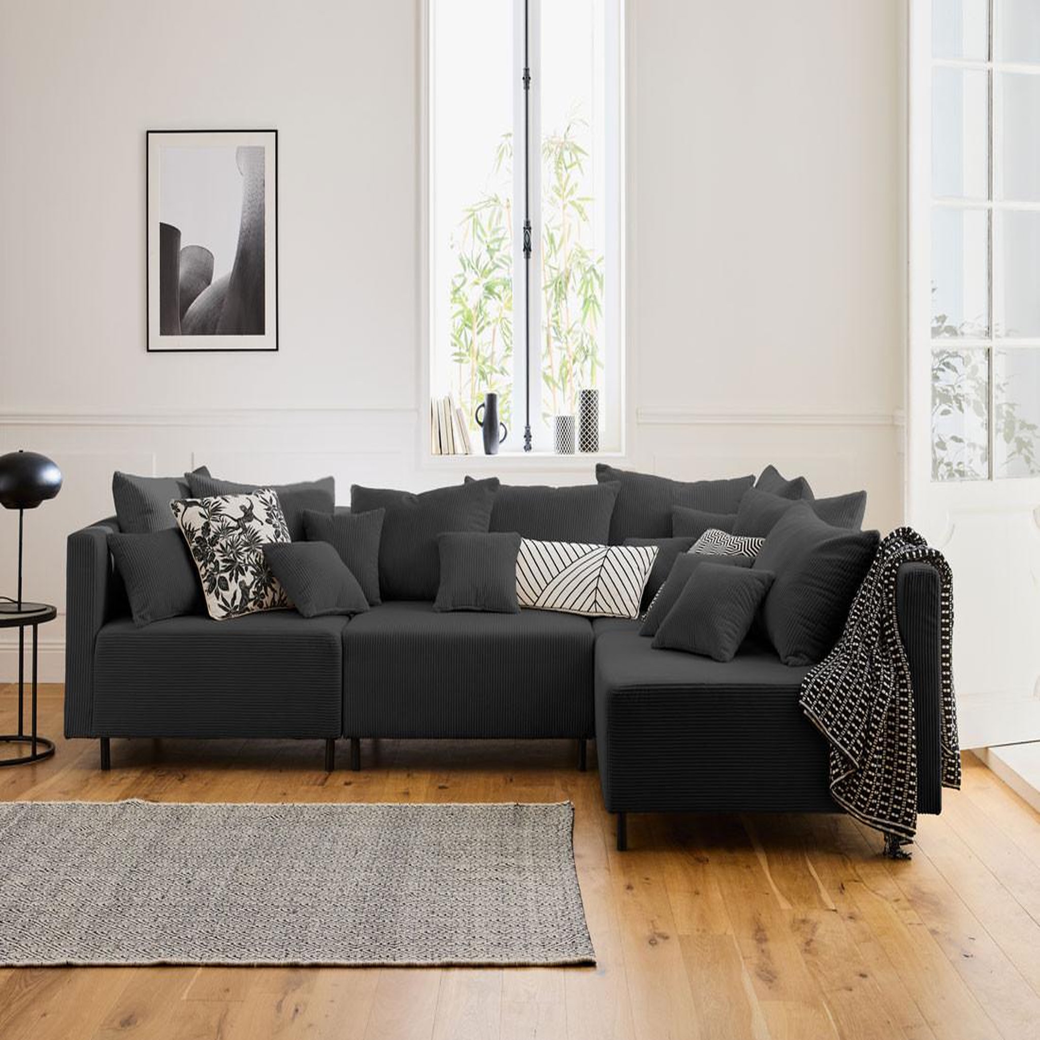 Voir la diapositive 2 : BEST MOBILIER Edinburg - module d'assise - en velours côtelé