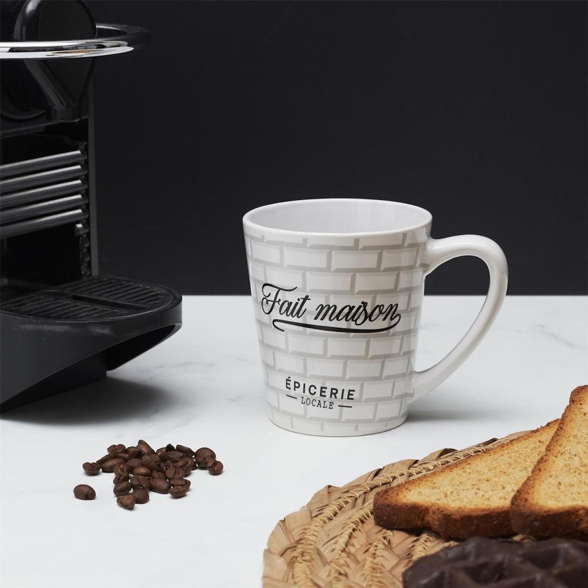 Paris Prix Lot de 6 Mugs en Porcelaine  Brooklyn  30cl Blanc