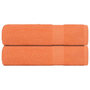 Voir la diapositive 1 : VIDAXL Serviettes de bain 2 pcs orange 100x150 cm 360 g m² 100% coton