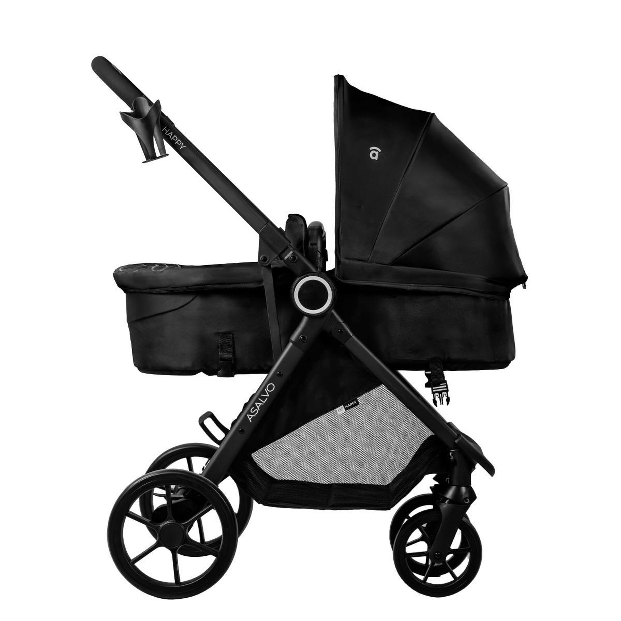Voir la diapositive 2 : Asalvo Poussette Happy - couleur Noir