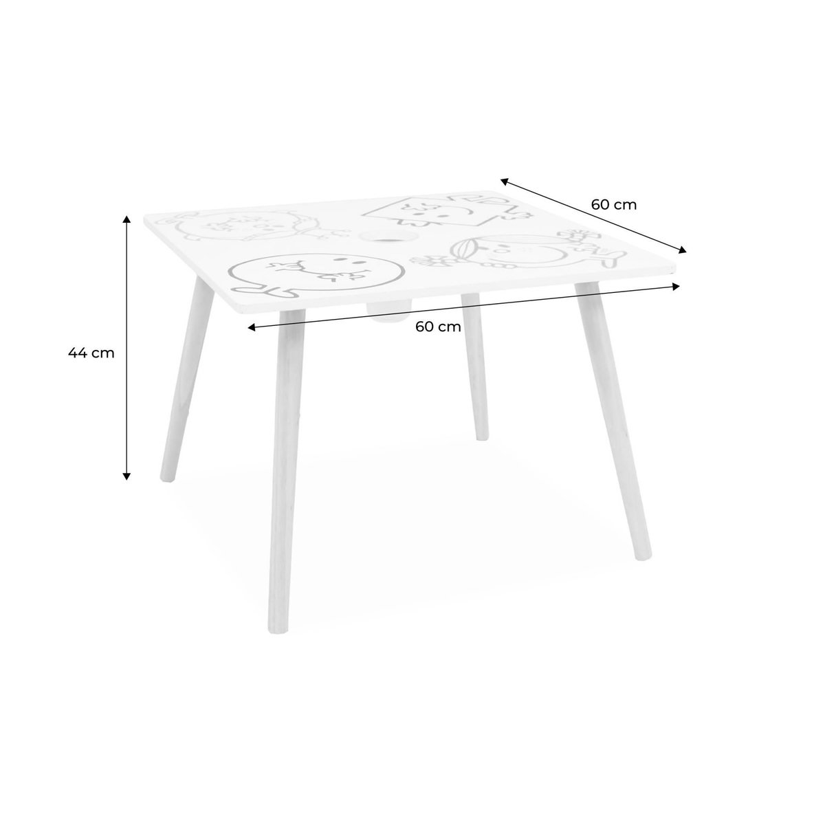 SWEEEK Table avec pot à crayon pour enfant collection Monsieur/Madame