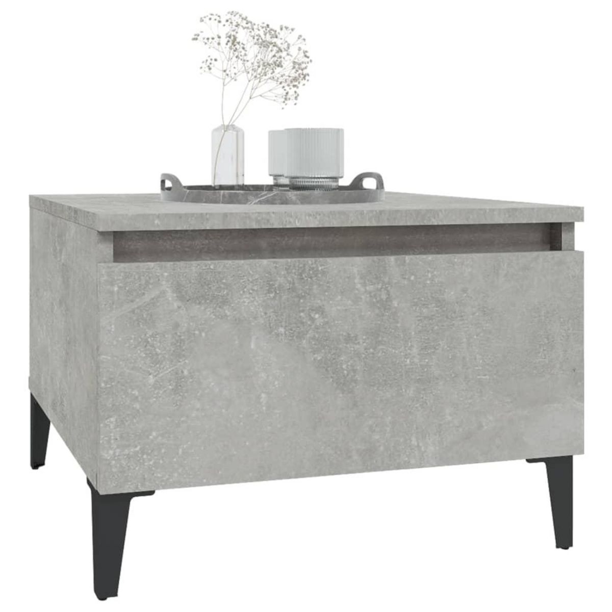 VIDAXL Table d'appoint Gris beton 50x46x35 cm Bois d'ingenierie