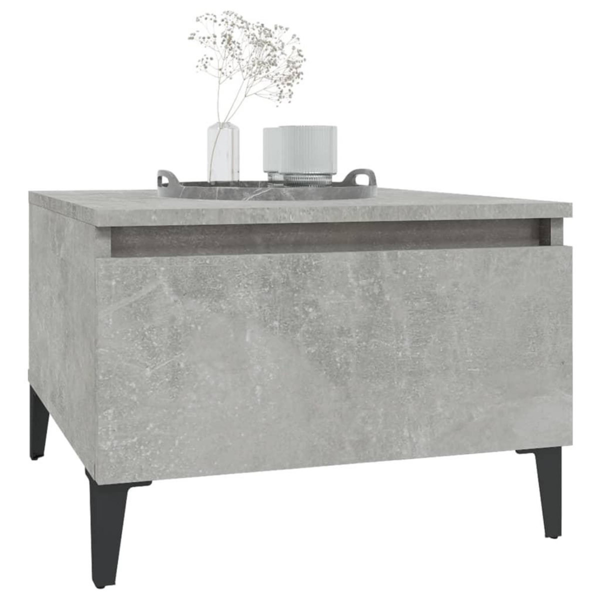 VIDAXL Table d'appoint Gris beton 50x46x35 cm Bois d'ingenierie