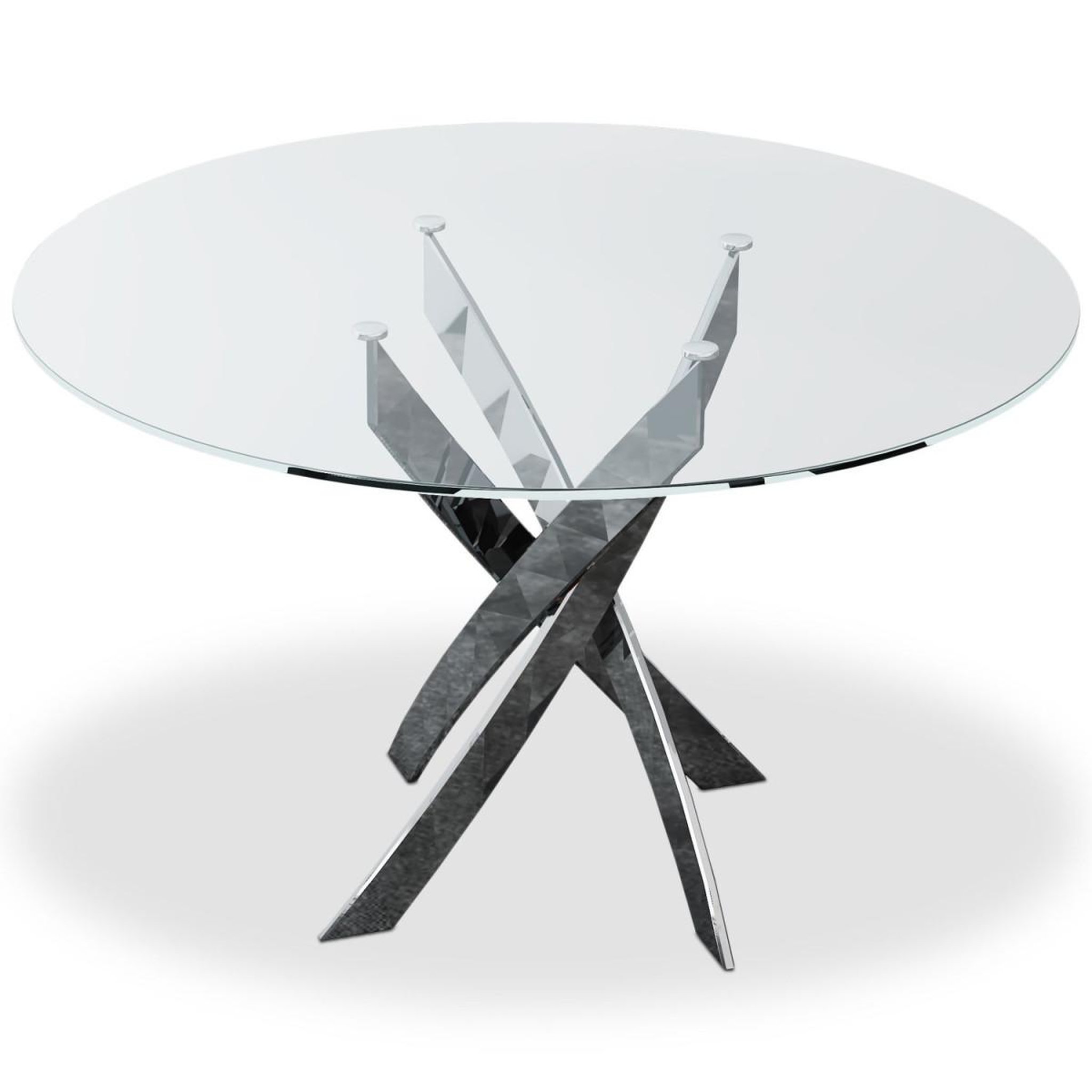 Voir la diapositive 1 : Paris Prix Table de Repas Ronde  Rixa  120cm Argent