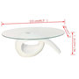 Voir la diapositive 4 : VIDAXL Table basse avec dessus de table en verre ovale Blanc brillant