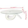 Voir la diapositive 4 : VIDAXL Table basse avec dessus de table en verre ovale Blanc brillant
