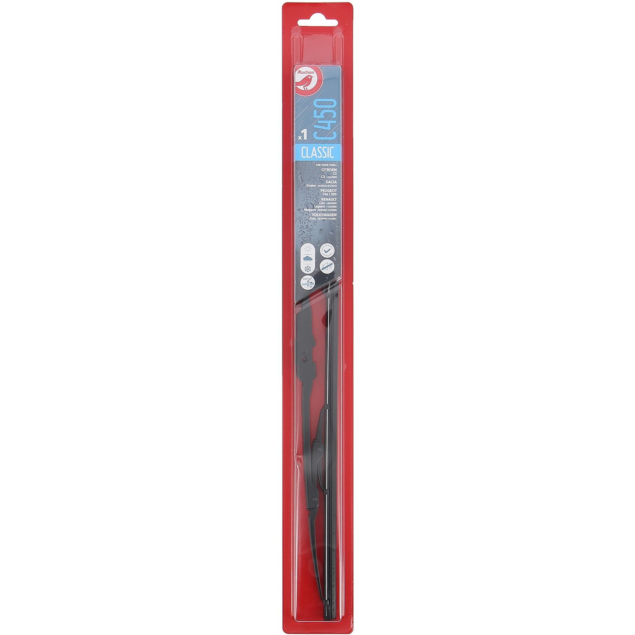 Voir la diapositive 2 : AUCHAN Balai d'essuie-glace C450 45cm pour CITROËN DACIA PEUGEOT RENAULT VOLKSWAGEN