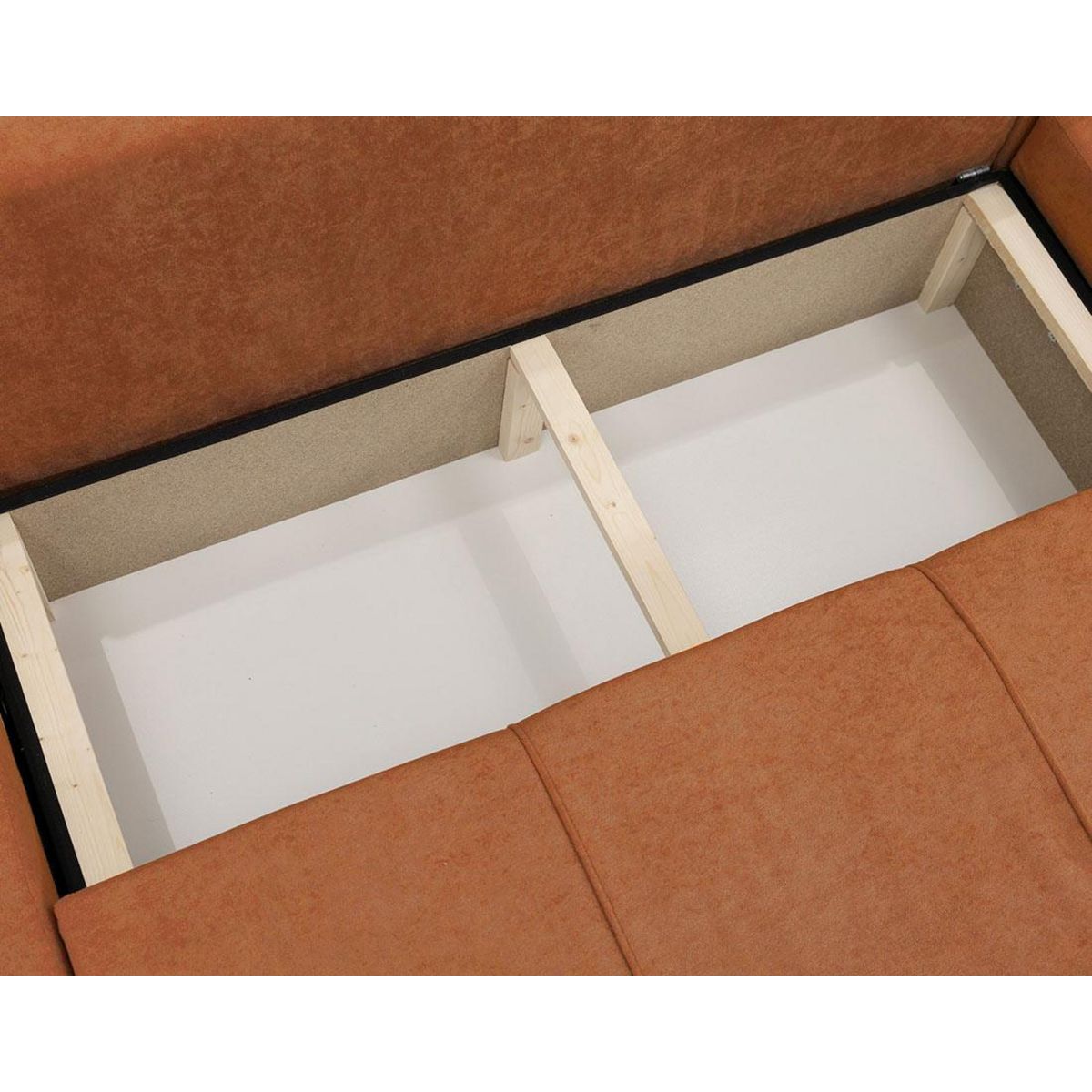 BEST MOBILIER Nicole - canapé panoramique en u 7 places convertible avec coffre en tissu