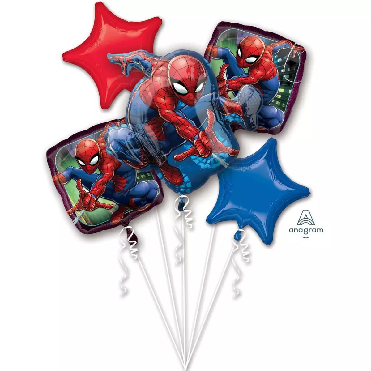  Bouquet de 5 Ballons alu - Spiderman