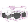 Voir la diapositive 6 : VIDAXL Salon de jardin avec coussins 8 pcs beige resine tressee