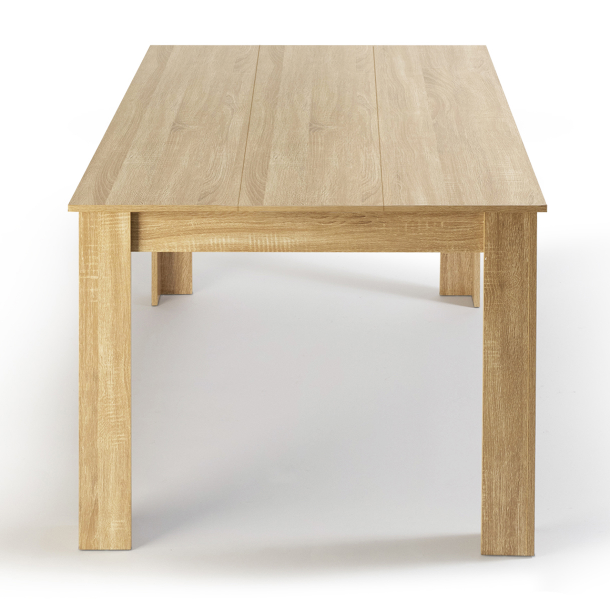 Voir la diapositive 4 : ID MARKET Table à manger rectangle georgia 6 personnes imitation hêtre 140 x 80 cm
