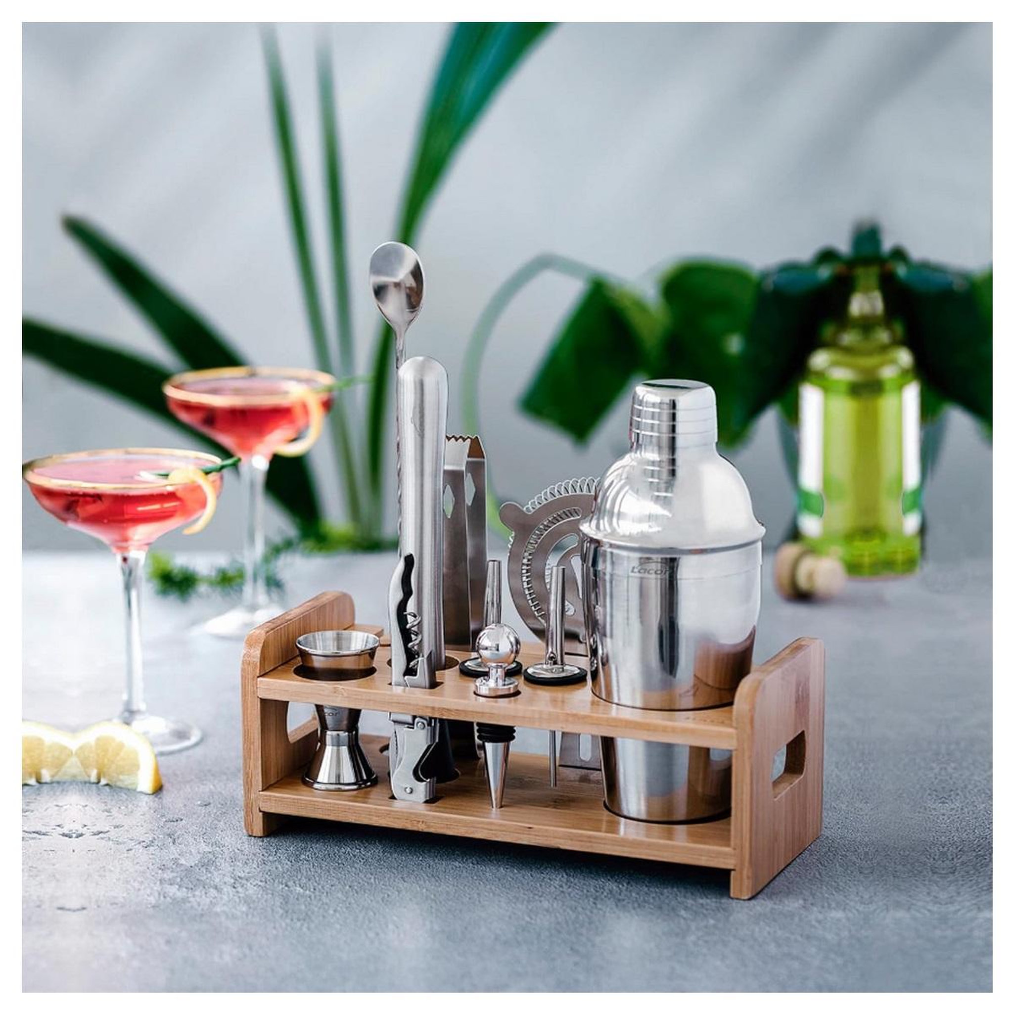 Voir la diapositive 4 : Lacor Set cocktail 10 pièces + support - 62181