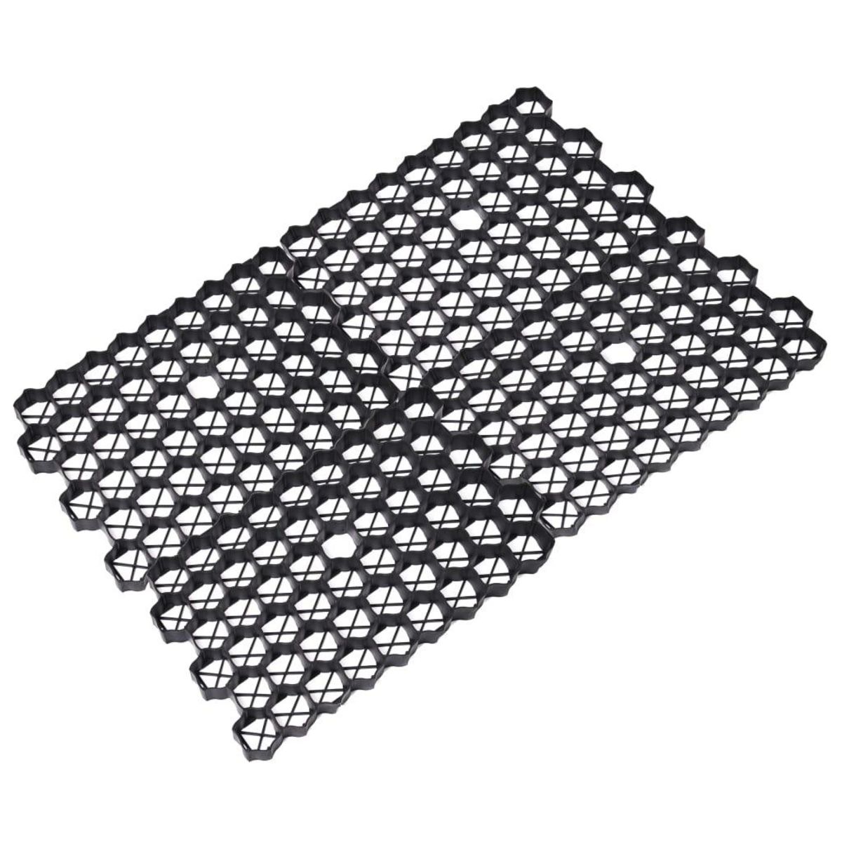 VIDAXL Grilles d'herbe 16 pcs noir 60x40x3 cm plastique