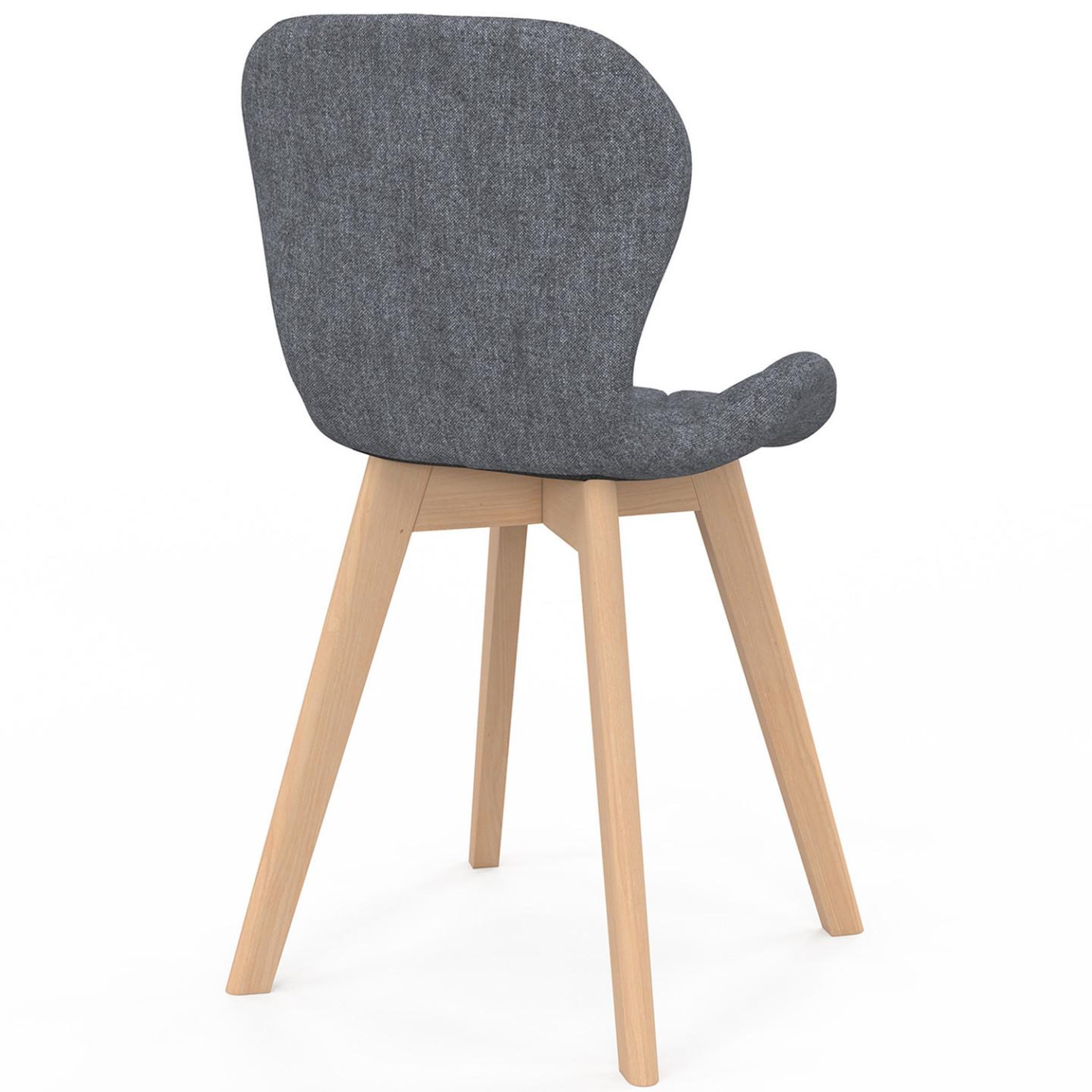 Voir la diapositive 4 : ID MARKET Lot de 6 chaises robine en tissu gris foncé pour salle à manger