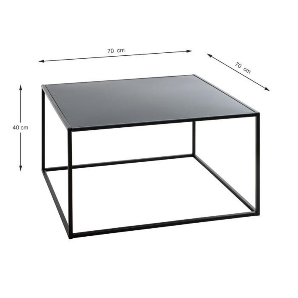 Paris Prix Table d'Appoint Design  Lirola  70cm Noir