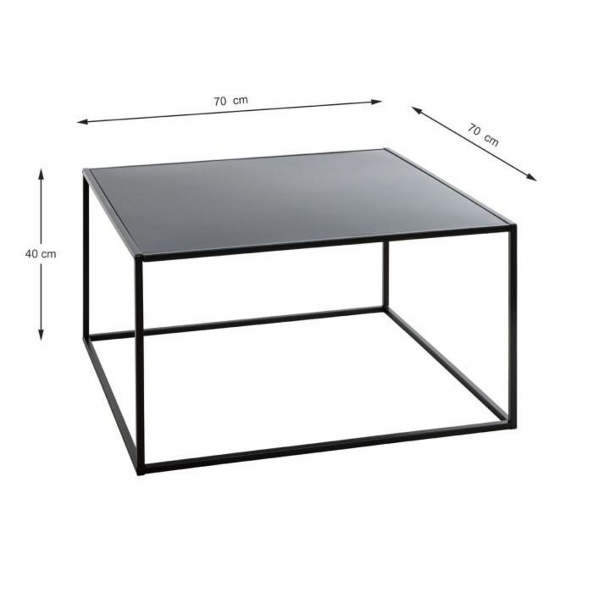 Paris Prix Table d'Appoint Design  Lirola  70cm Noir