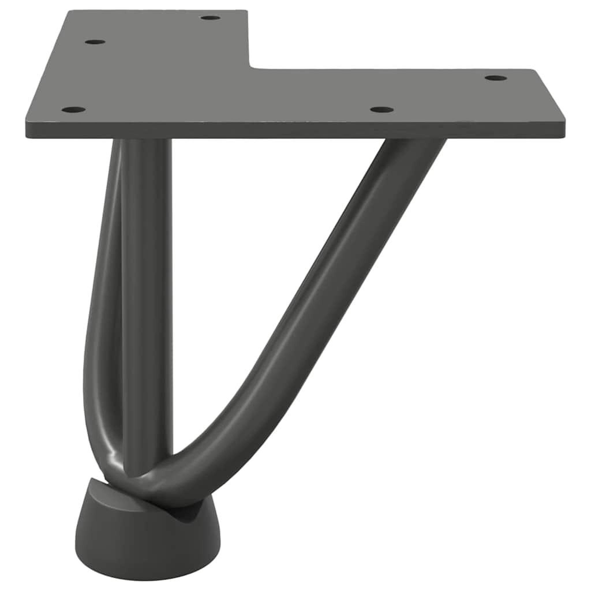Voir la diapositive 5 : VIDAXL Pieds de table en forme d'epingle a cheveux 4 pcs anthracite