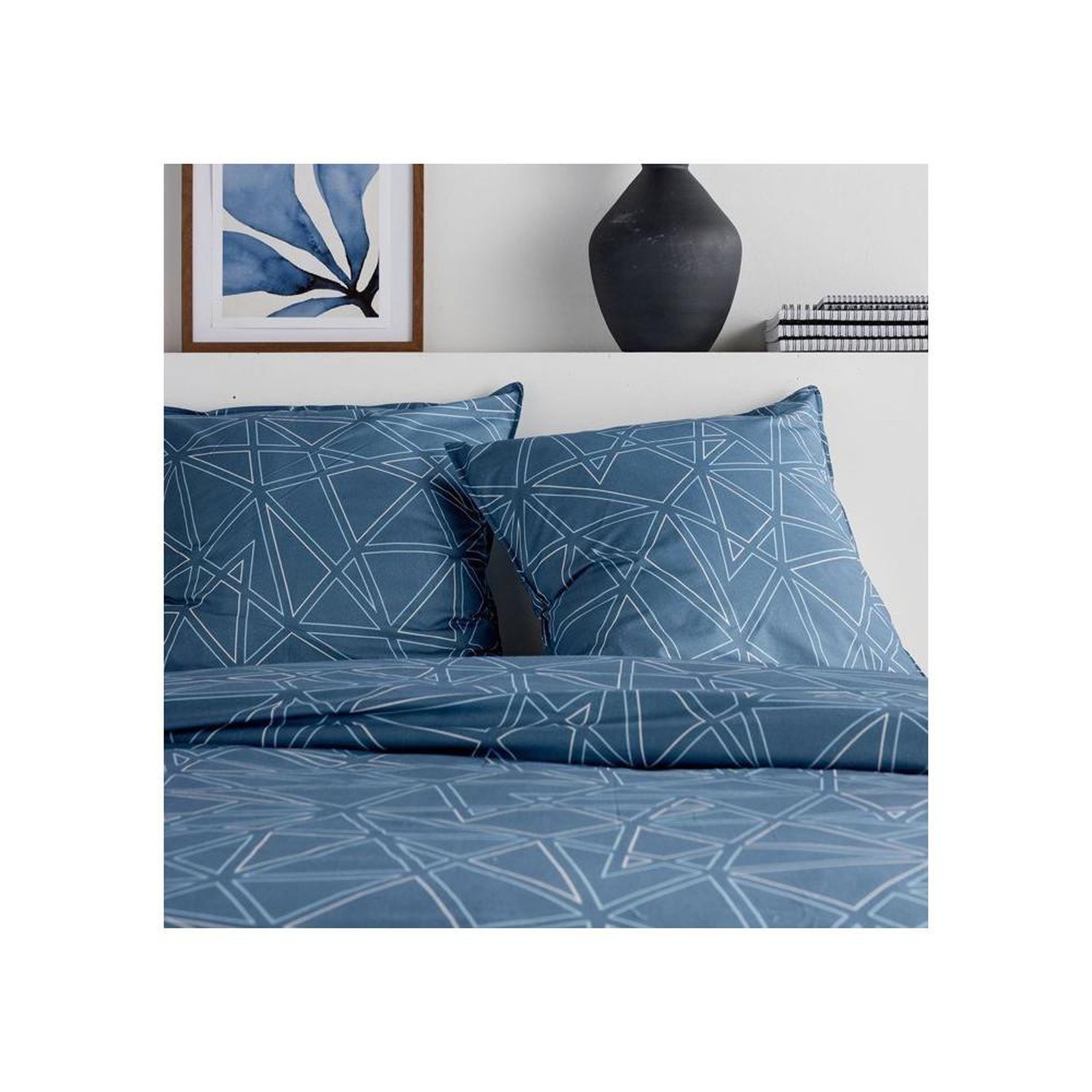 Voir la diapositive 2 : Today Parure de couette en coton imprimé sunshine 140 x 200 cm, taie 63 x 63 cm, pour 1 personne, fermeture boutonnée, passants (pass-mains)